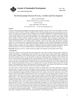 The Relationship between Poverty, Conflict and Development