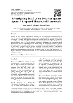Investigating Email Users Behavior against Spam: A Proposed