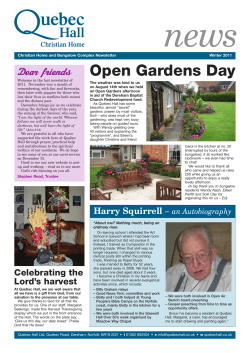 Quebec Hall Winter 2011 newsletter