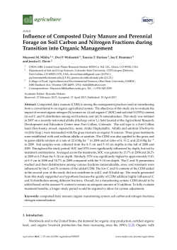 Influence of Composted Dairy Manure and Perennial Forage on Soil