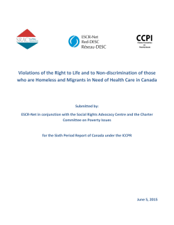 Joint Report from SRAC, ESCR-Net and CCPI for Periodic Review of