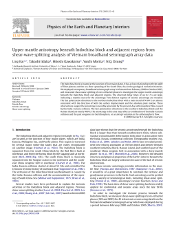 Physics of the Earth and Planetary Interiors Upper mantle anisotropy
