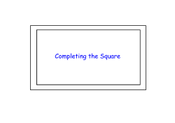 Completing the Square - Holy Cross Collegiate