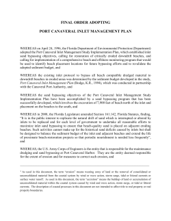 Port Canaveral Inlet Management Plan 2014 Update