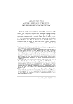 anglo-saxon wills and the inheritance of tradition in the english