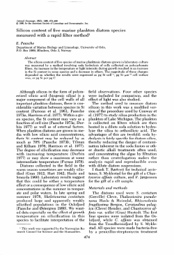 PAASCHE, E. Silicon content of five marine plankton diatom species