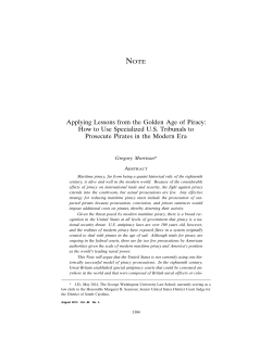 Applying Lessons from the Golden Age of Piracy