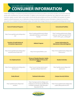 consumer information - Golden West College