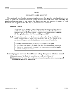 DBQ Shi Huangdi Peter the Great Louis XIV