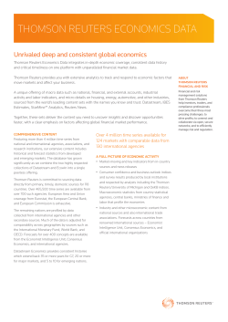 THOMSON REUTERS ECONOMICS DATA