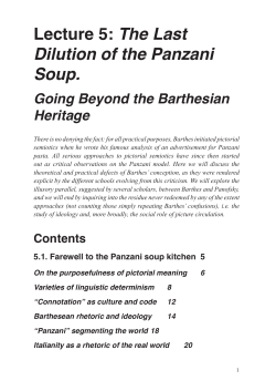 The Last Dilution of the Panzani Soup.