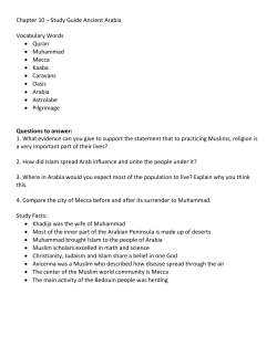 Chapter 10 &ndash; Study Guide Ancient Arabia Vocabulary