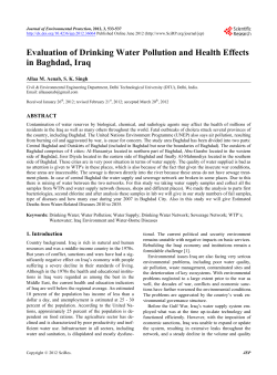 Evaluation of Drinking Water Pollution and Health Effects in