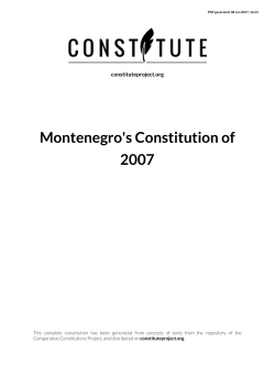 Montenegro`s Constitution of 2007