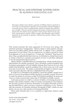 practical and epistemic justification in alston`s perceiving