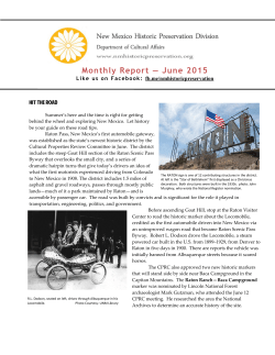 June 2015 Monthly Report - New Mexico Historic Preservation