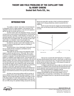 THEORY AND FIELD PROBLEMS OF THE CAPILLARY TUBE By
