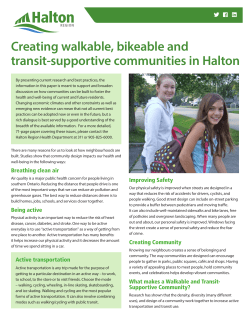 Creating walkable, bikeable and transit-supportive