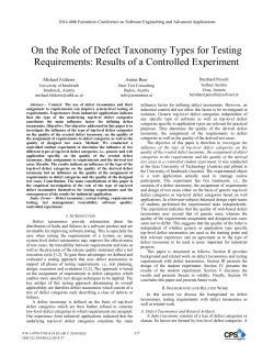On the Role of Defect Taxonomy Types for Testing Requirements