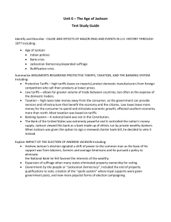 Unit 6 &ndash; The Age of Jackson Test Study Guide