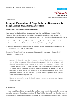Lysogenic Conversion and Phage Resistance Development in