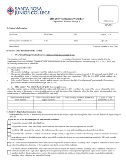 2016-2017 V4 Dependent Verification Worksheet