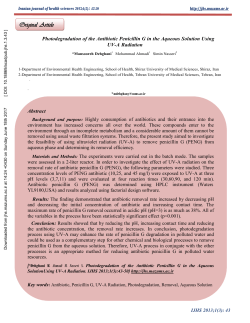 Photodegradation of the Antibiotic Penicillin G in the Aqueous