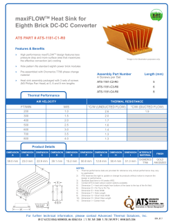 maxiFLOWTM Heat Sink for Eighth Brick DC-DC Converter