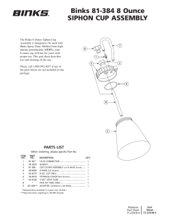 Binks&reg; 8 oz. Siphon Cup - Operator`s Manual - 209V565