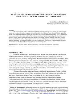 no s&eacute; as a discourse marker in spanish
