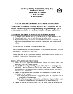 Application to Rent - Lindskog Family Investments