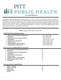 Fast Facts - University of Pittsburgh Graduate School of Public Health