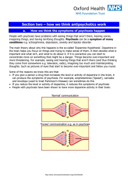 Section two &ndash; how we think antipsychotics work