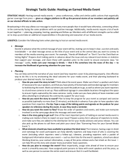 Hosting an Earned Media Event