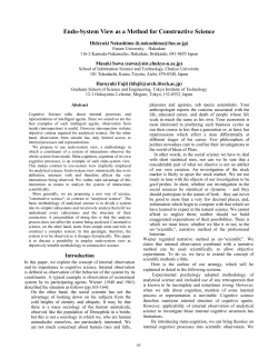 Endo-System View as a Method for Constructive Science