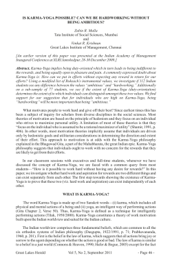 Is Karma-Yoga Possible? - Great Lakes Institute of Management