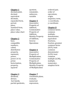 Chapter 1 decimal point, decimal, equivalent decimals, expanded