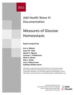 Measures of Glucose Homeostasis