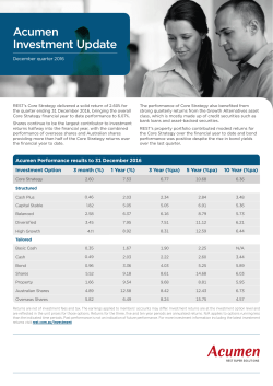 Acumen Investment Update