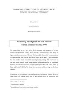 Advertising, Propaganda and War Finance France and the US