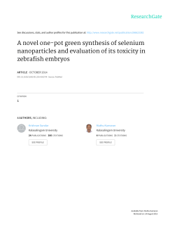 A novel one-pot green synthesis of selenium nanoparticles and
