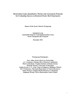 Oyster Restoration Success Metrics