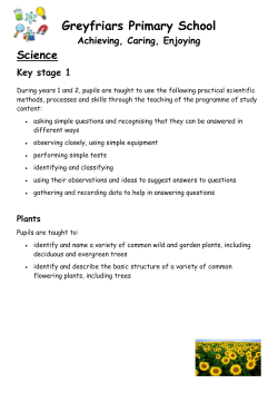 Science Objectives - Greyfriars Primary School