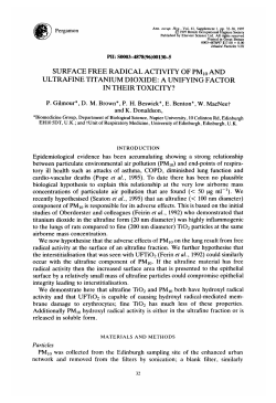 surface free radical activity of pm10 and ultrafine titanium dioxide