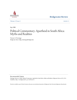 Political Commentary: Apartheid in South Africa