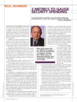 3 metrics to GauGe security spendinG