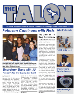 Peterson Continues with Firsts