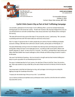 Cyclist Visits Cavern City as Part of Anti Trafficking Campaign