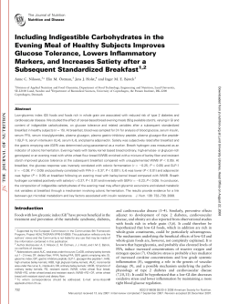 Including Indigestible Carbohydrates in the Evening Meal of Healthy