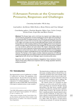 Amazon Forests at the Crossroads: Pressures, Responses